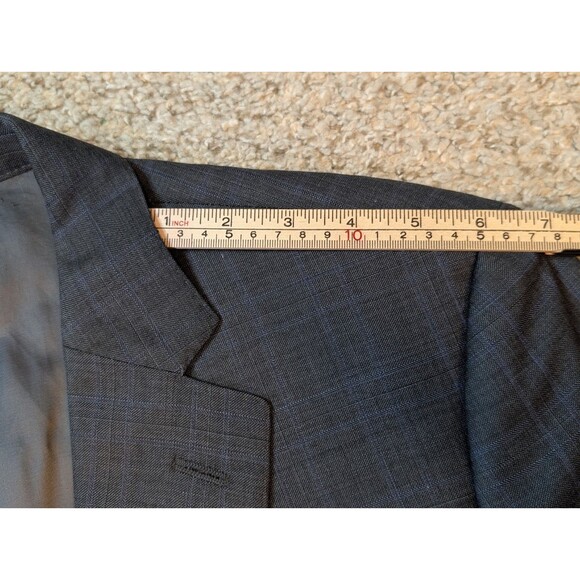 Peter Millar Wool Sport Coat Blazer Mens 40 Short Gray Plaid Suit Jacket - Picture 14 of 16